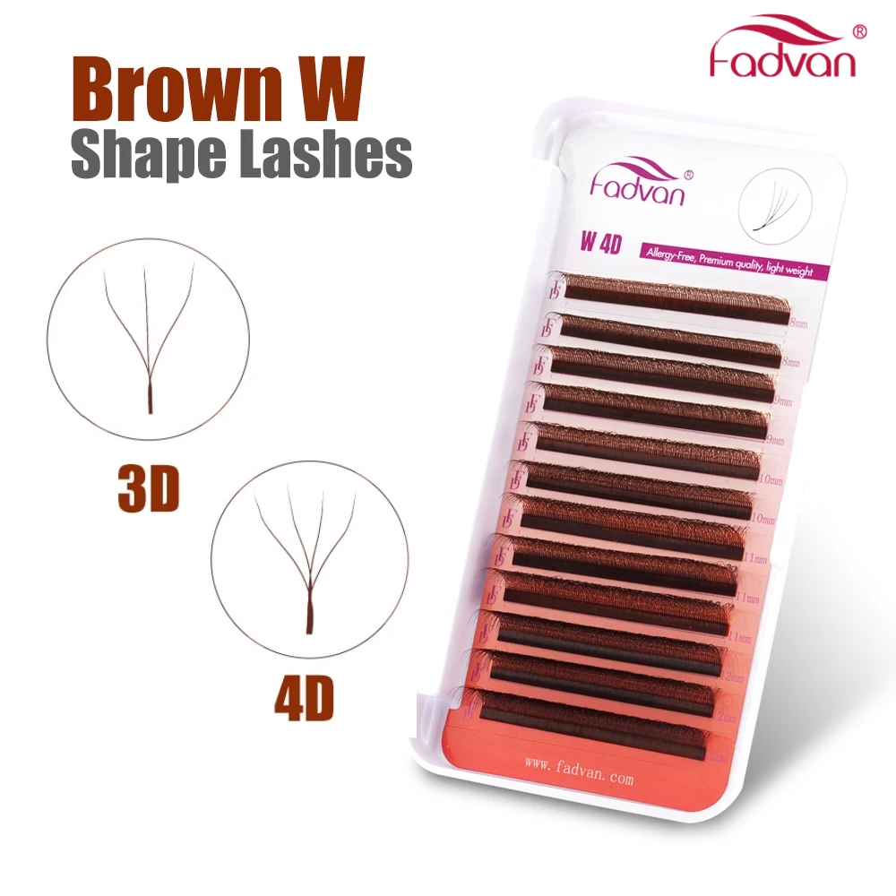 FADVAN Brown 3D/4D W Shape D C – Eyelash Extension Human Hair recenzja i cena