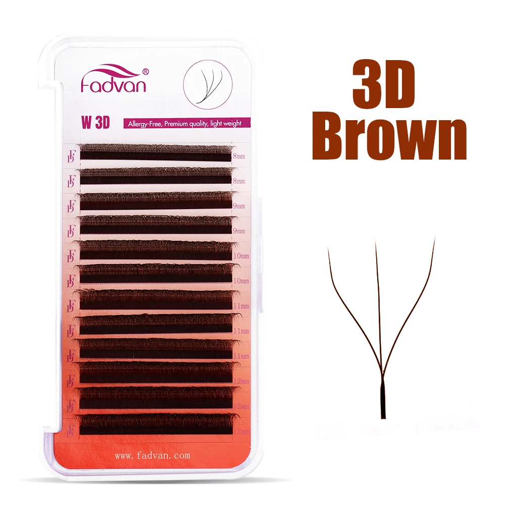 FADVAN Brown 3D/4D W Shape D C – Eyelash Extension Human Hair recenzja i cena