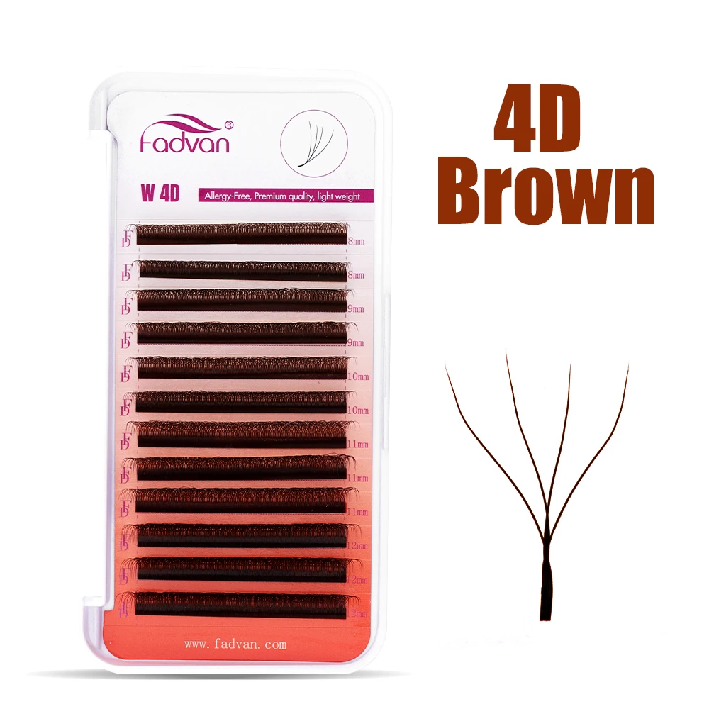FADVAN Brown 3D/4D W Shape D C – Eyelash Extension Human Hair recenzja i cena